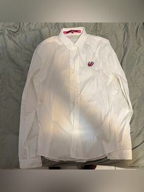 Alexander McQueen McQ White Shirt IT 50 Cotton Button Up Sparrow/Skull Logo
